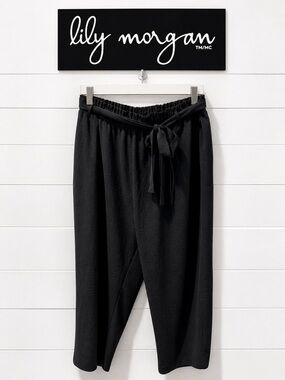 LILY MORGAN Black Wide Leg Pants Size 2X